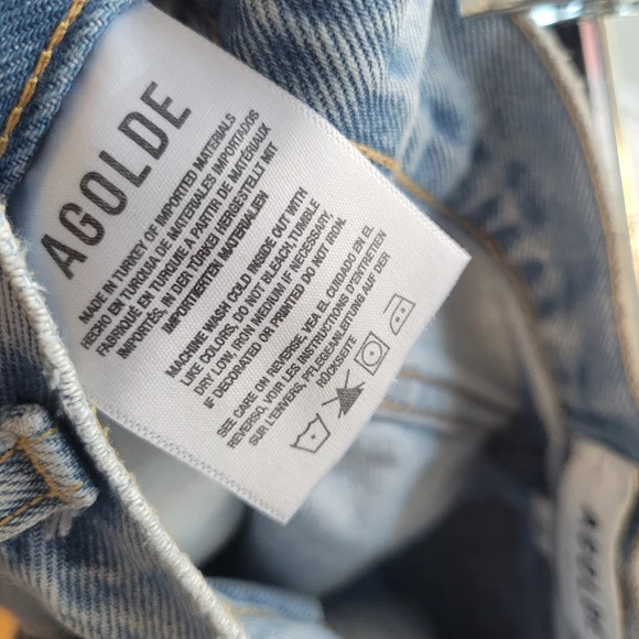 AGOLDE Parker Long Distressed Denim Shorts - Picture 12 of 14